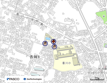 香川児童クラブ（てんとう虫クラブ・よつばクラブ）の地図