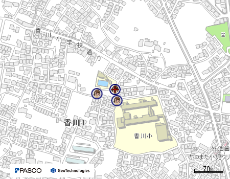 香川児童クラブ（てんとう虫クラブ）の地図