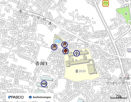 香川児童クラブ（よつばクラブ）の地図