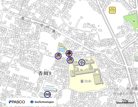 香川児童クラブ（てんとう虫クラブ・よつばクラブ）の地図