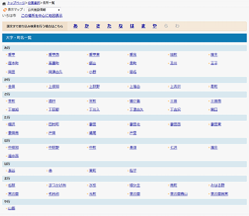 住所一覧