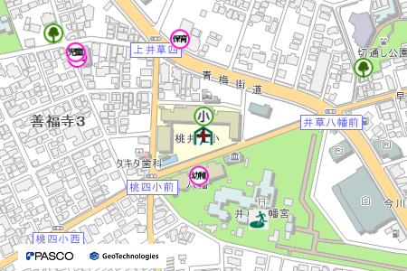 地図：桃井第四小学校（震災救援所）