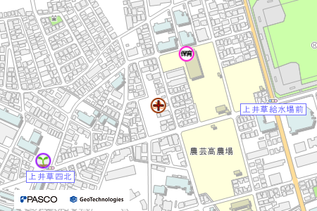 地図：上井草四丁目自転車集積所