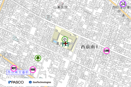 地図：高井戸第四小学校（震災救援所）