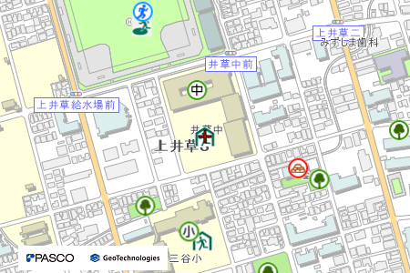 地図：井草中学校（震災救援所）