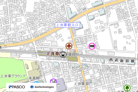 地図：上井草北自転車駐車場