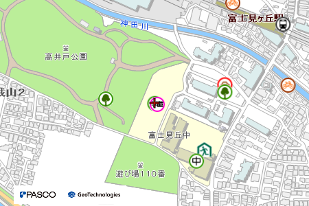 地図：富士見丘小学校（震災救援所）
