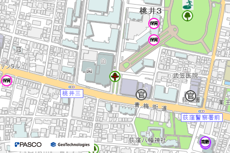 地図：桃井三丁目緑地