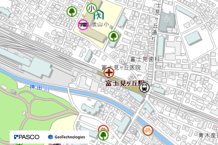 地図：富士見ケ丘北自転車駐車場