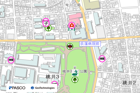地図：桃井原っぱ公園管理事務所