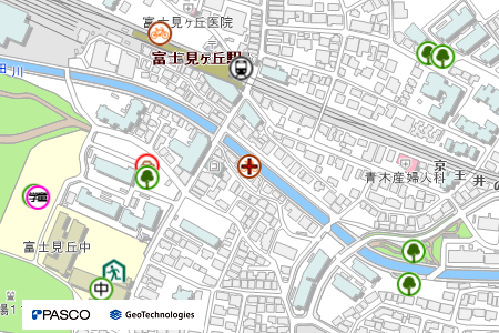 地図：富士見ケ丘南自転車駐車場