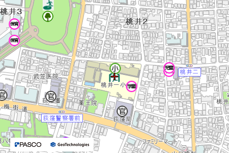 地図：桃井第一小学校（震災救援所）