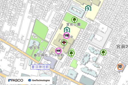 地図：宮前中学校