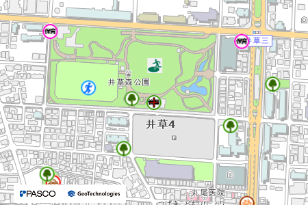 地図：井草森公園管理事務所