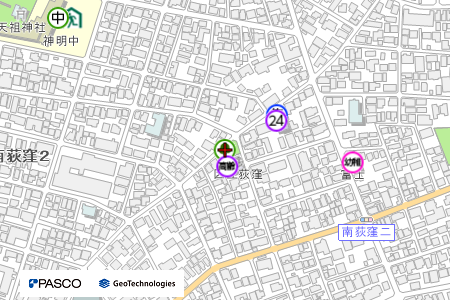 地図：荻窪第一児童遊園