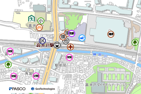 地図：高井戸東自転車駐車場