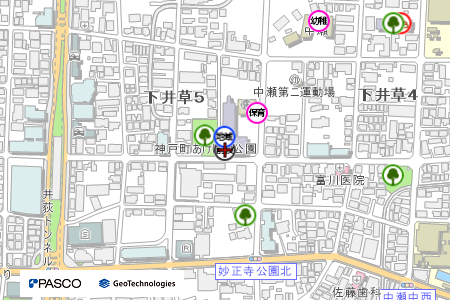 地図：井草地域区民センター（2階）（期日前投票所）