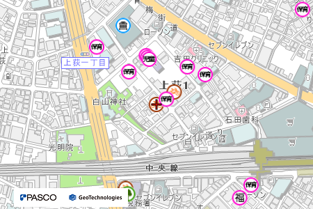地図：荻窪西第二自転車駐車場