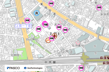 地図：荻窪西第一自転車駐車場