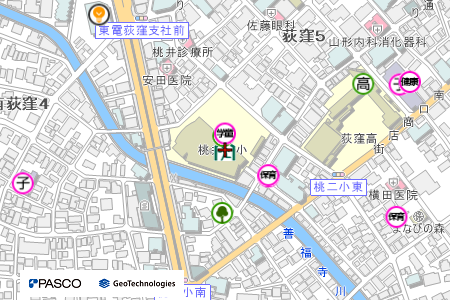 地図：桃井第二小学校（震災救援所）