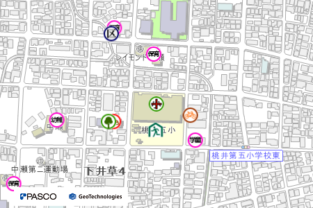 地図：桃井第五小学校
