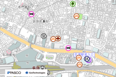 地図：荻窪北第二自転車駐車場