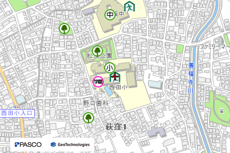 地図：西田小学校（震災救援所）