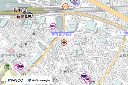 地図：荻窪南第一自転車駐車場