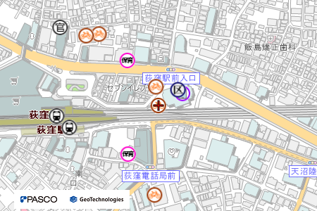 地図：荻窪東地下自転車駐車場