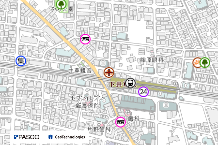 地図：下井草北第二自転車駐車場