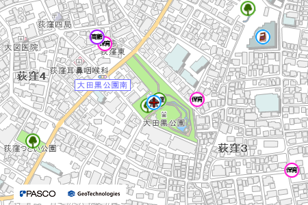 地図：大田黒公園茶室