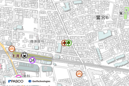 地図：下井草北第一自転車駐車場