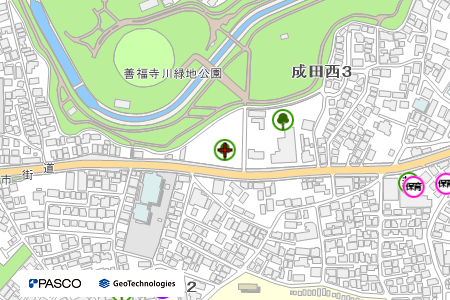 地図：成田西切通し緑地