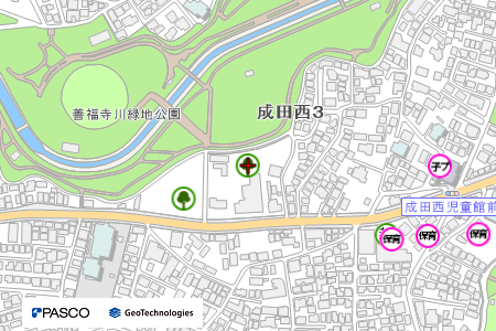 地図：成田西いこい緑地