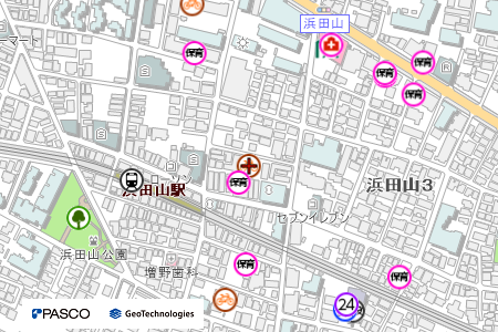 地図：浜田山北第一自転車駐車場