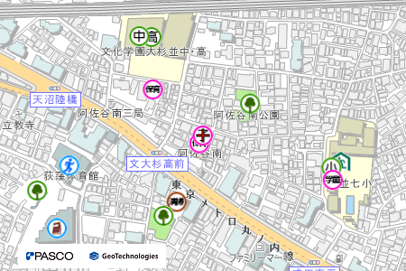 地図：子育てサポートセンター阿佐谷南（平成29年3月から休止中）