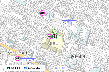 地図：浜田山小学校（震災救援所）