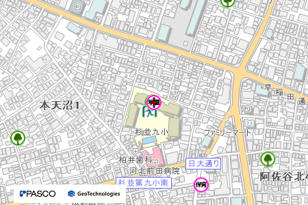 地図：杉九学童クラブ