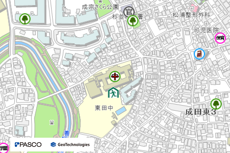 地図：東田中学校