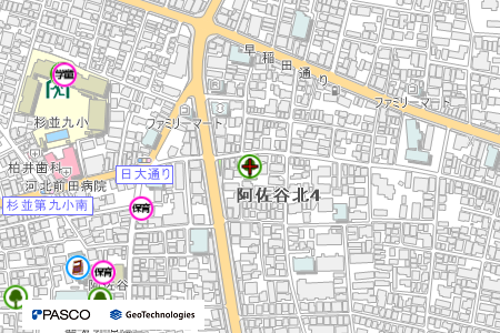 地図：阿佐谷かりん公園