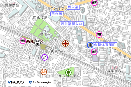 地図：西永福北自転車駐車場