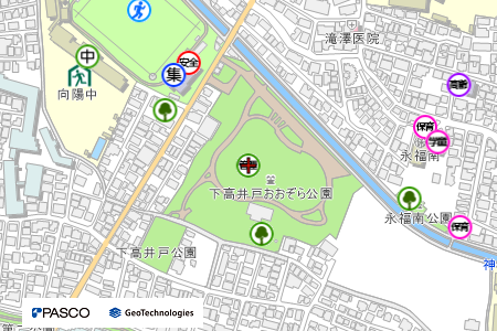 地図：下高井戸おおぞら公園管理事務所