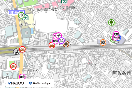 地図：阿佐ケ谷東自転車駐車場
