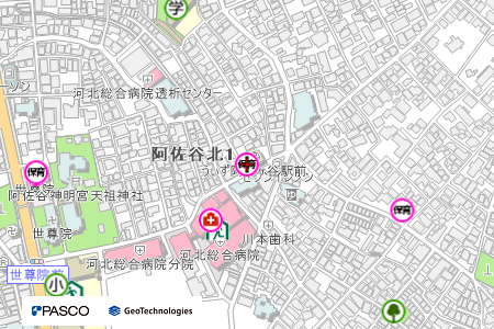 地図：うぃず阿佐ケ谷駅前保育園