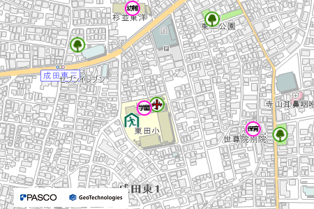地図：東田小学校
