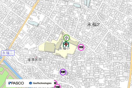 地図：永福小学校（震災救援所）