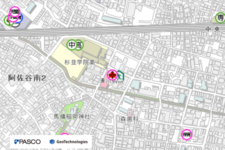 地図：清川病院（救急医療機関）