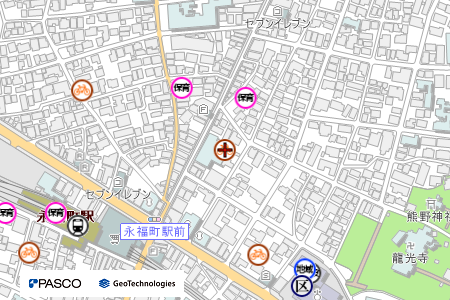 地図：永福町北第二自転車駐車場