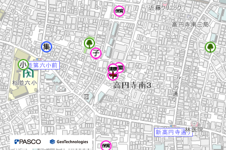 地図：高円寺南学童クラブ