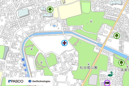 地図：和田堀調節池壁打ち庭球練習場